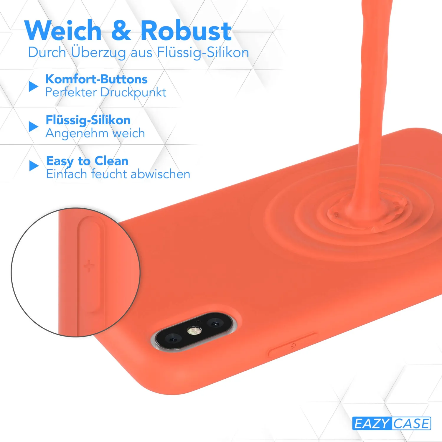EAZY CASE iPhone XS Max Nano Silikonhülle Koralle dünn