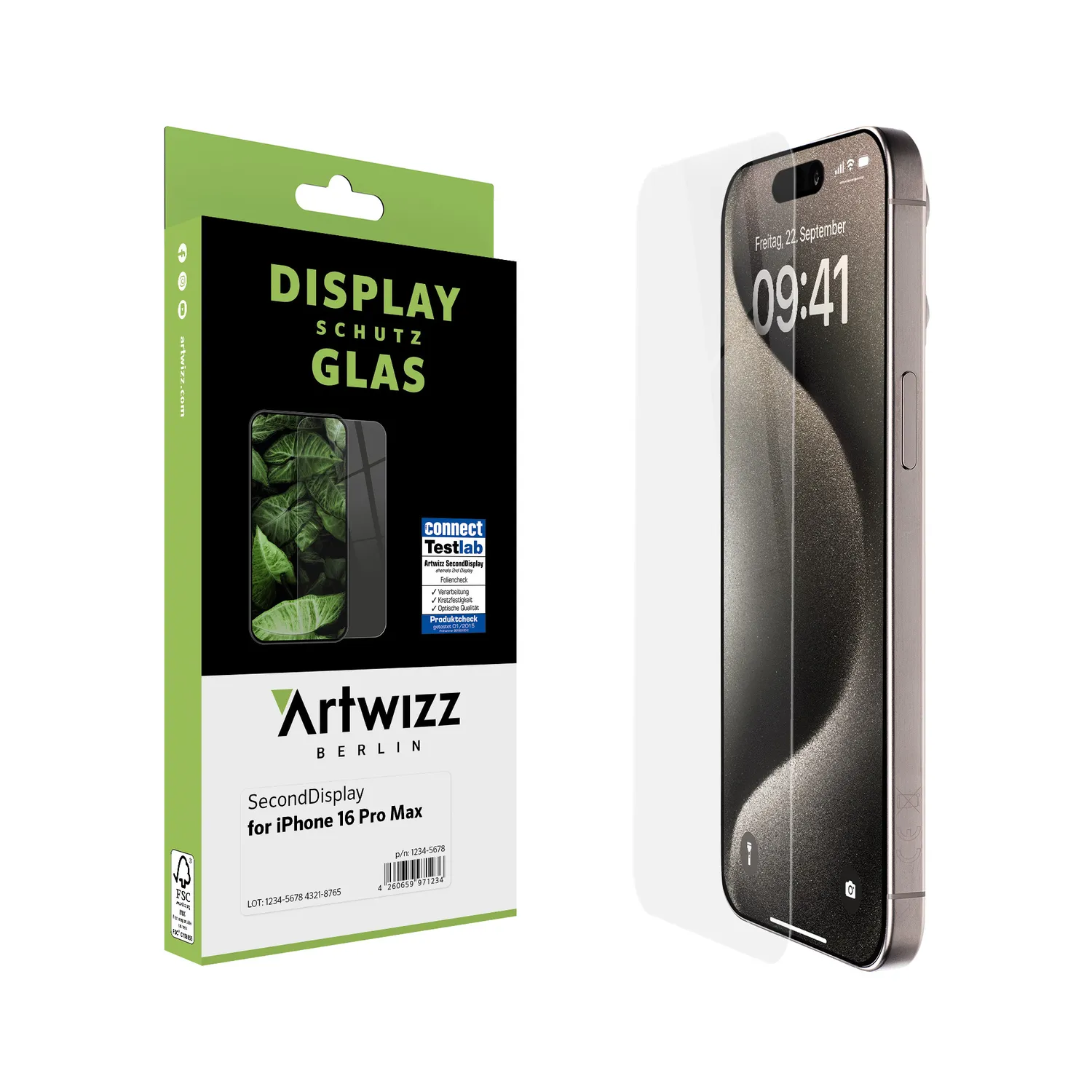 Artwizz SecondDisplay iPhone 16 Pro Max Panzerglas klar