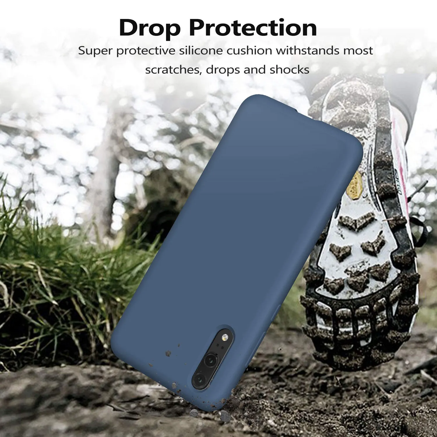 YATWIN Huawei P20 Lite Handyhülle Blau Silikon Dünn