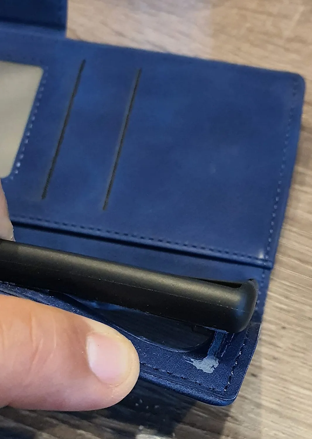 YATWIN Samsung Galaxy Note 10 Plus Klapphülle Schwarz Leder mit Kartenfach