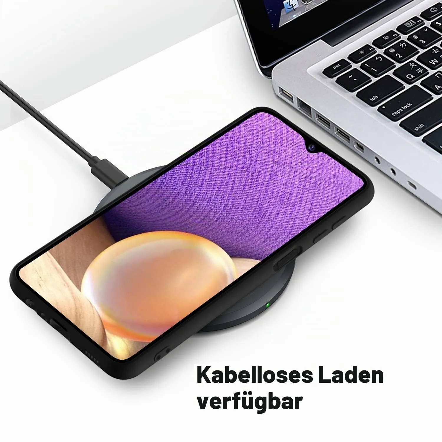 YATWIN Galaxy A32 5G Hülle Silikon schwarz dünn