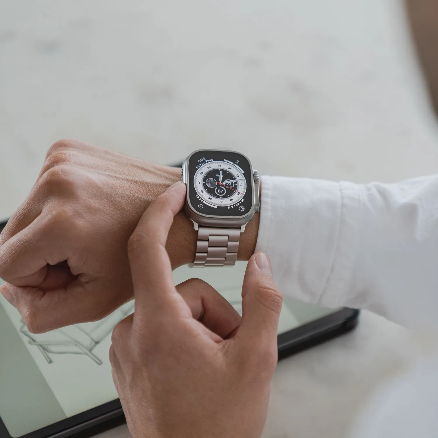 arktisband Apple Watch Ultra Edelstahl-Armband Titan