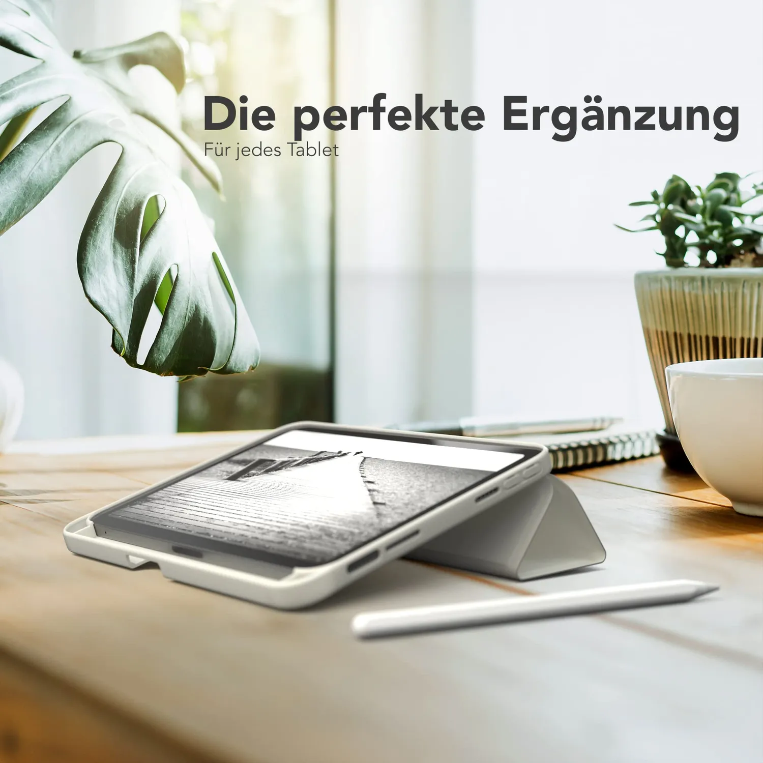 EAZY CASE iPad Mini 7 (2024) Smartcase Grau mit Stifthalter