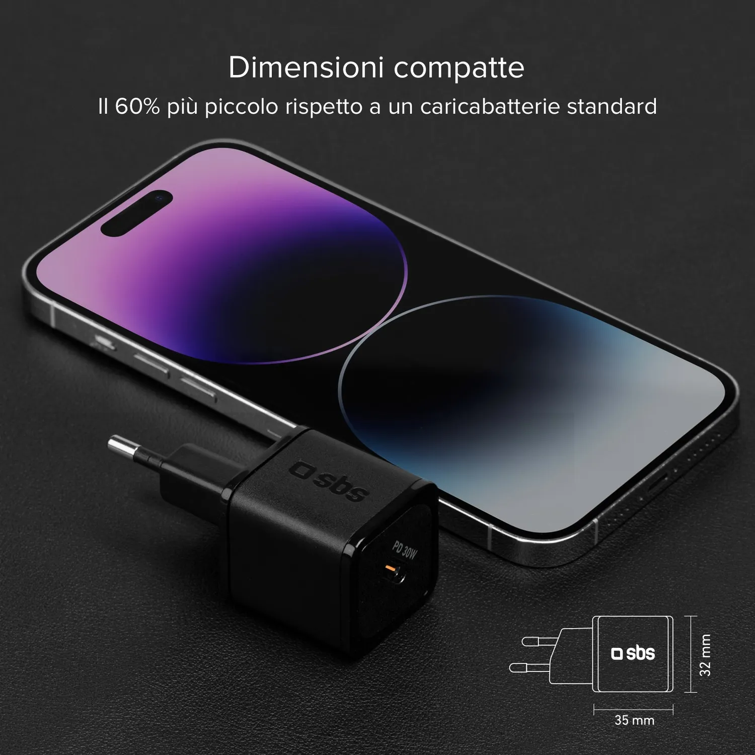 SBS GaN Ladegerät 30W Power Delivery USB-C kompakt