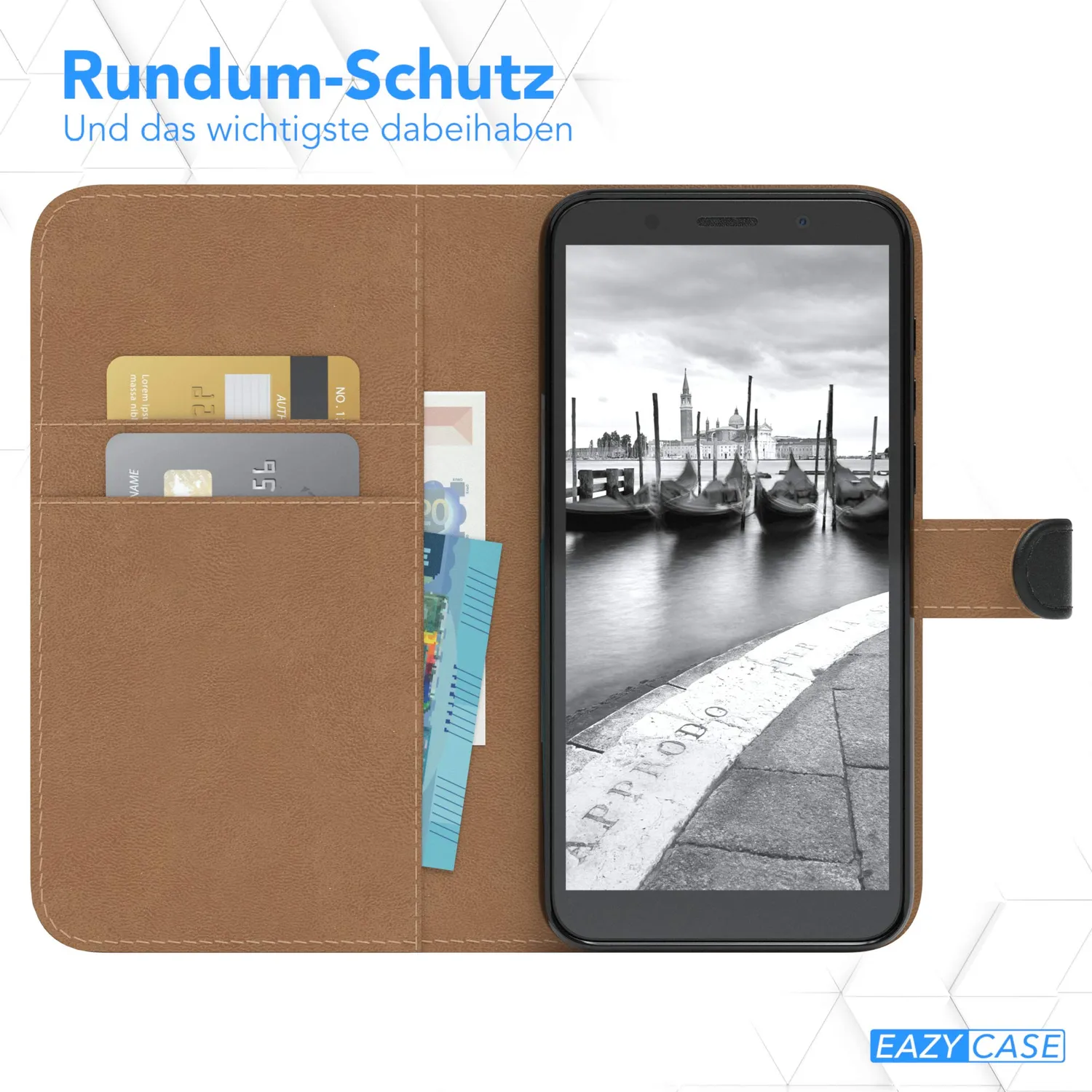 EAZY CASE Huawei Y5P Klapphülle Schwarz Book