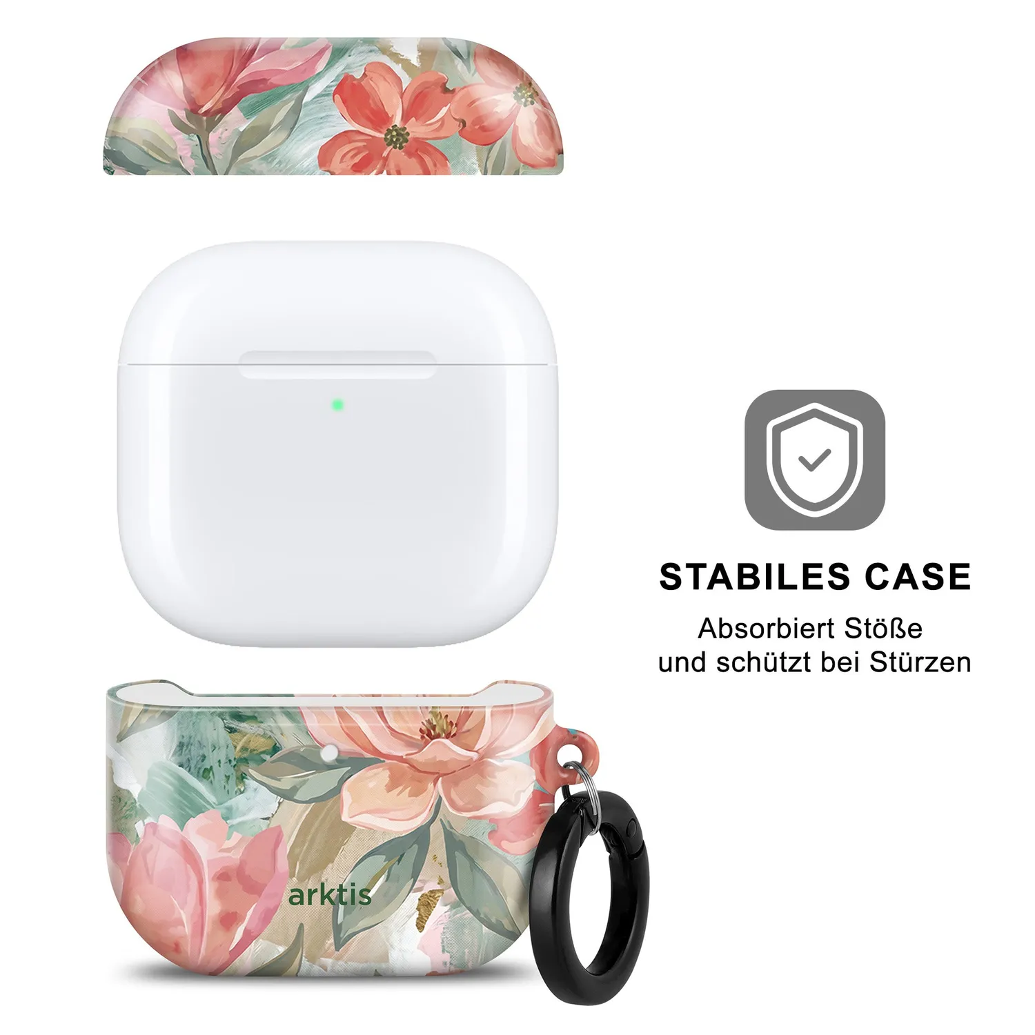 arktis AirPods 5 Hülle Pastel Flowers Qi-Laden