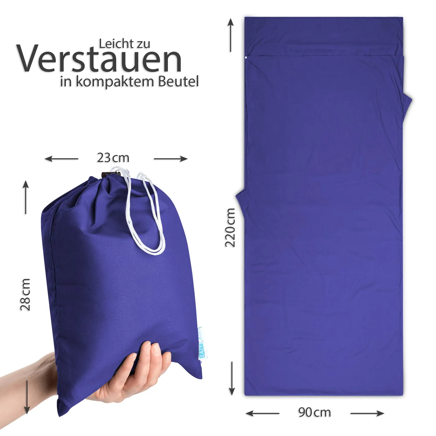 EAZY CASE Hüttenschlafsack Mikrofaser Inlay 220x90 Decke