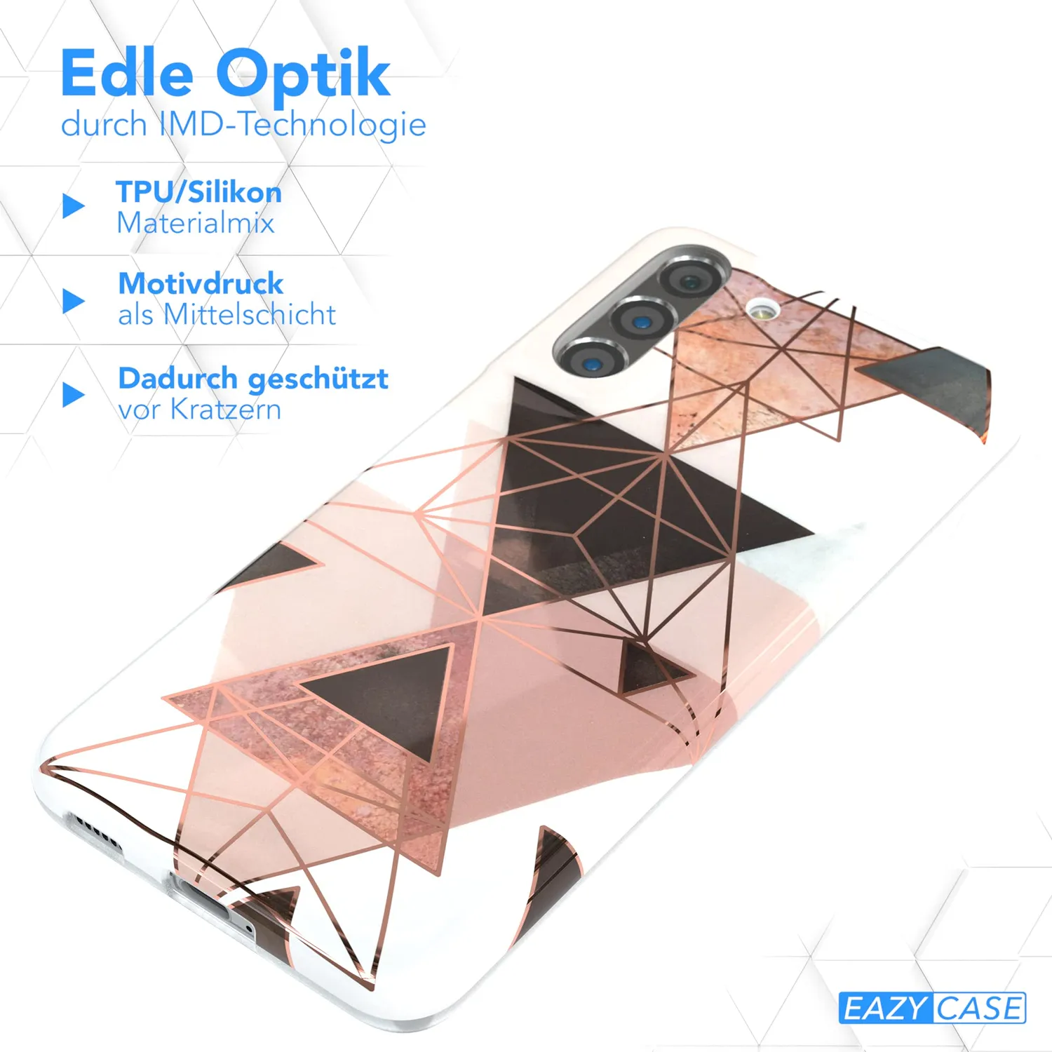 EAZY CASE Galaxy S21 Silikonhülle Rosa-Braun