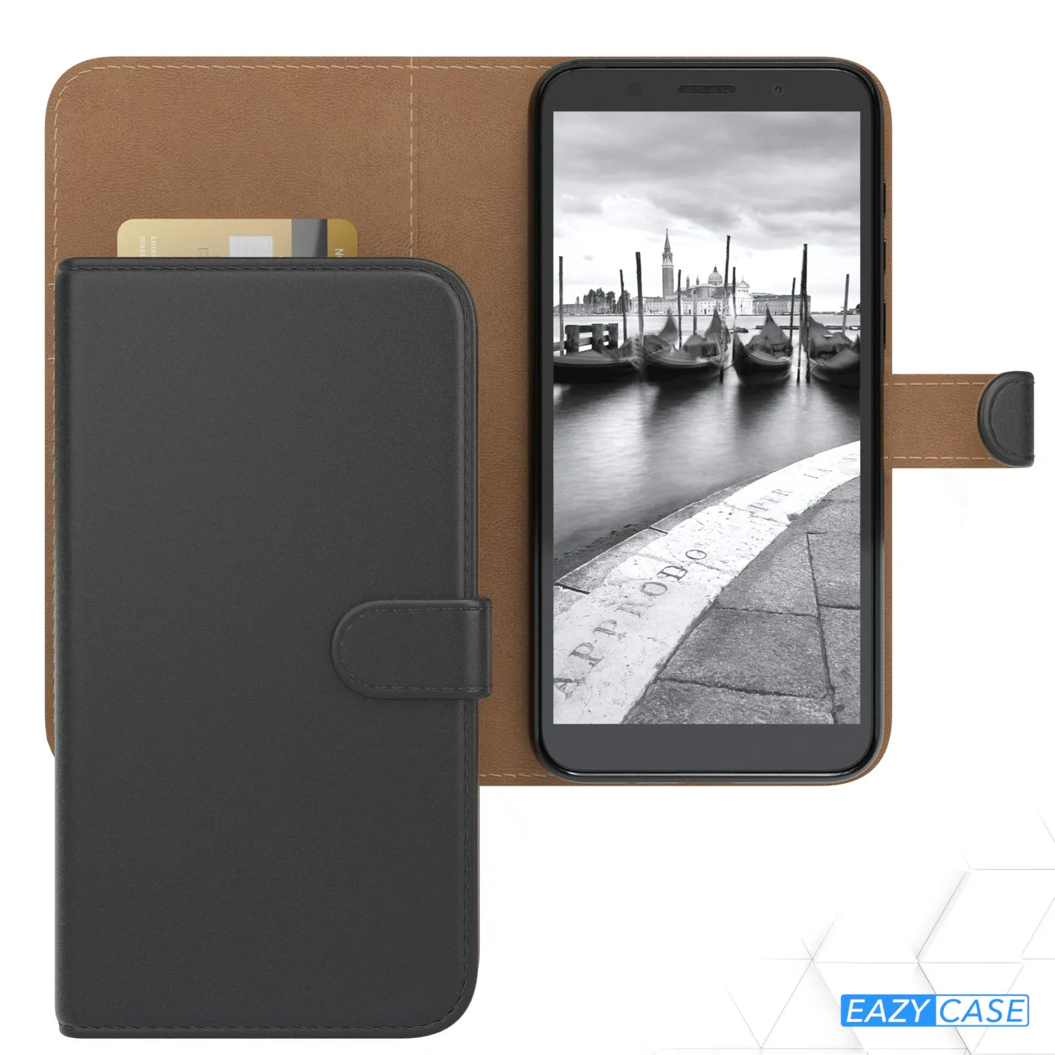 EAZY CASE Huawei Y5P Klapphülle Schwarz Book