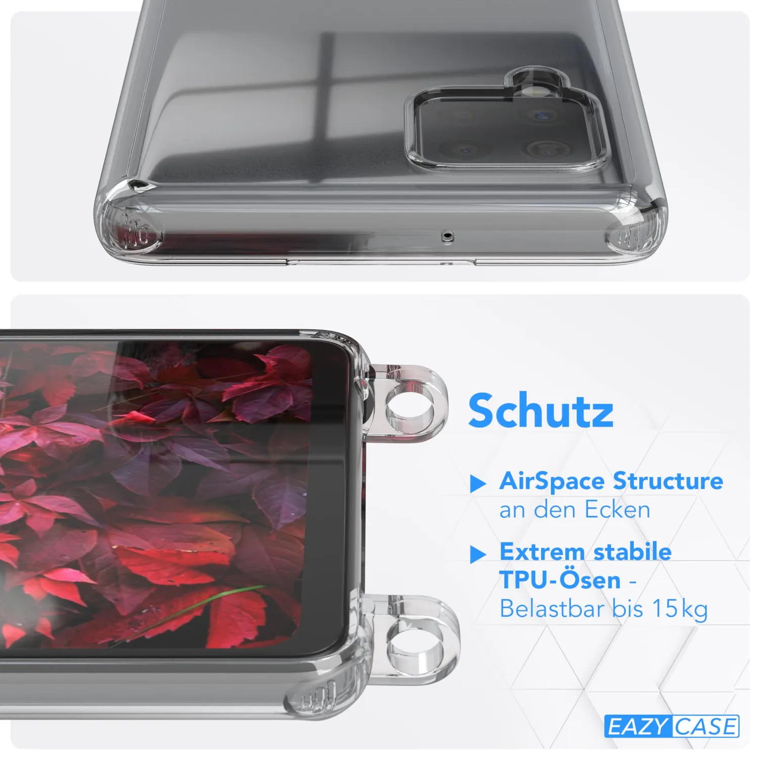 EAZY CASE Galaxy A42 5G Handykette Beere transparent Stoßschutz