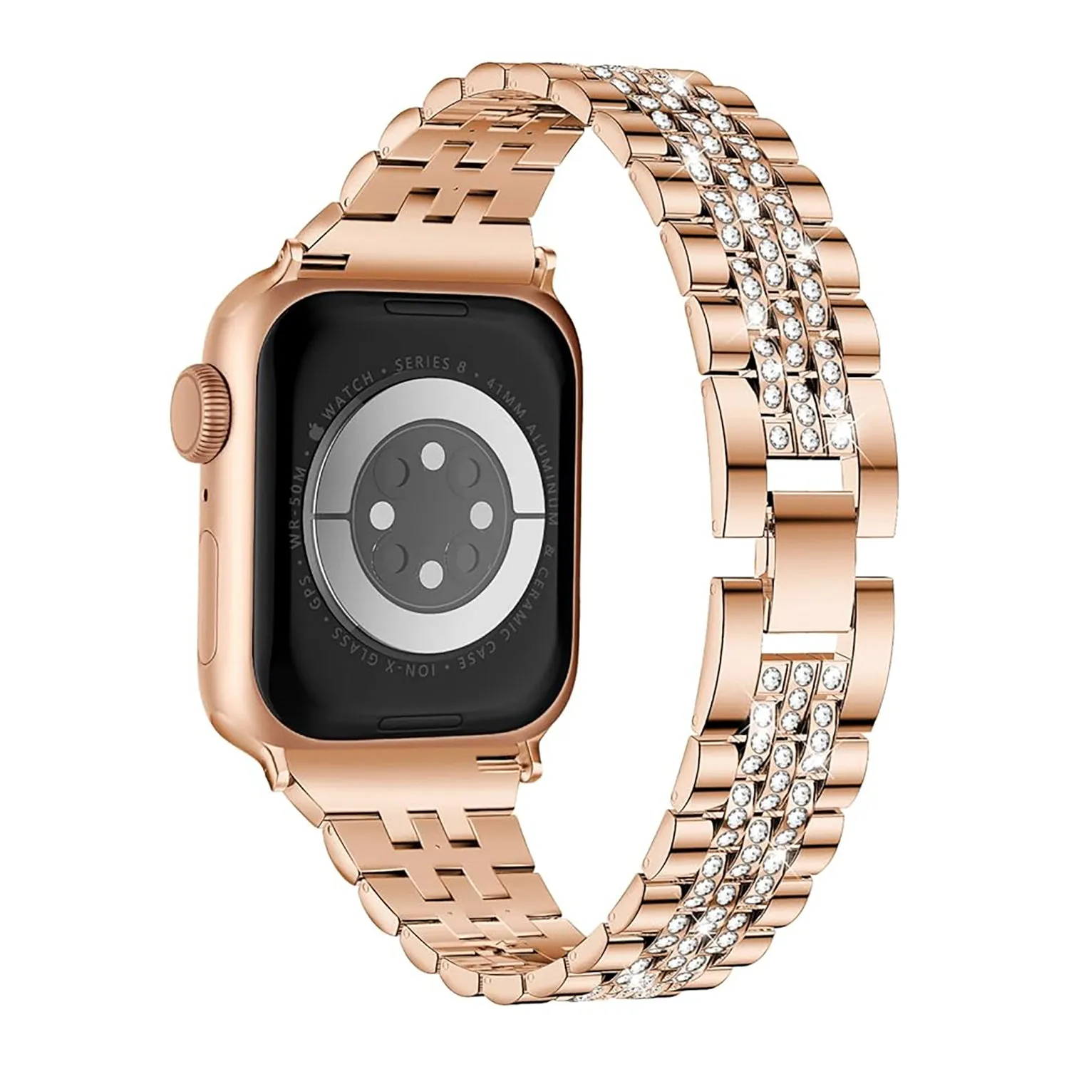 arktisband Diamonds Apple Watch Gliederarmband Silber Strass