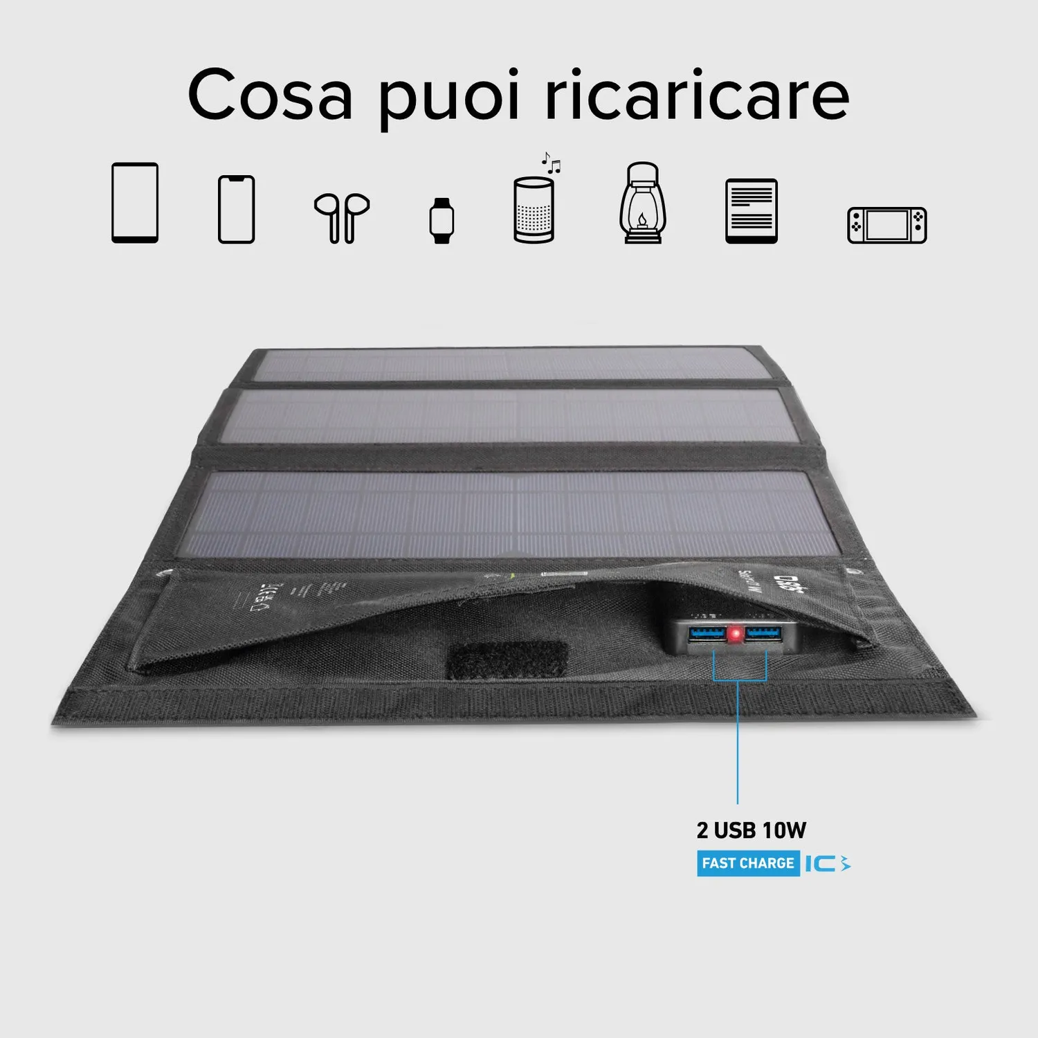 SBS Solar Ladegerät 21 Watt tragbar 2x USB
