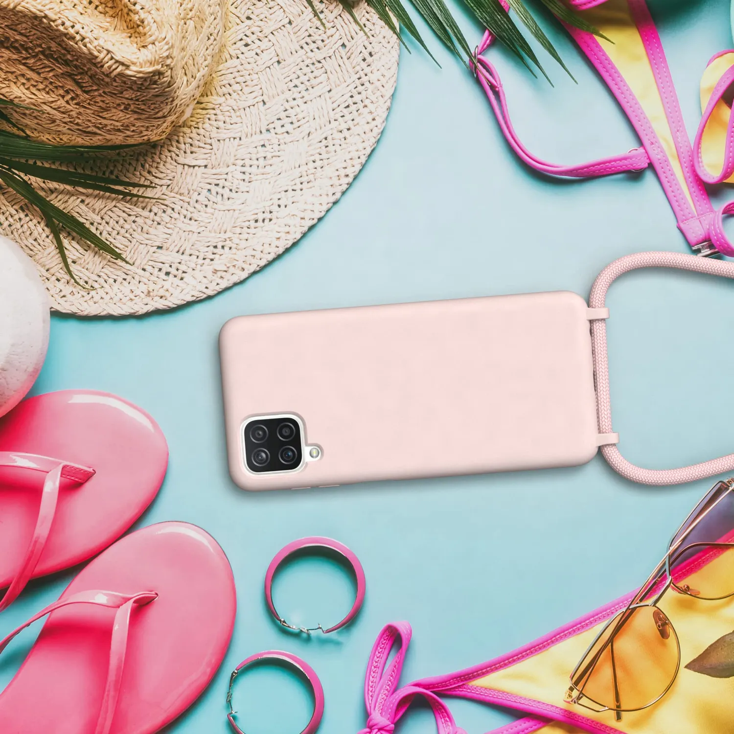 EAZY CASE Galaxy A12 Handykette Silikonhülle Altrosa