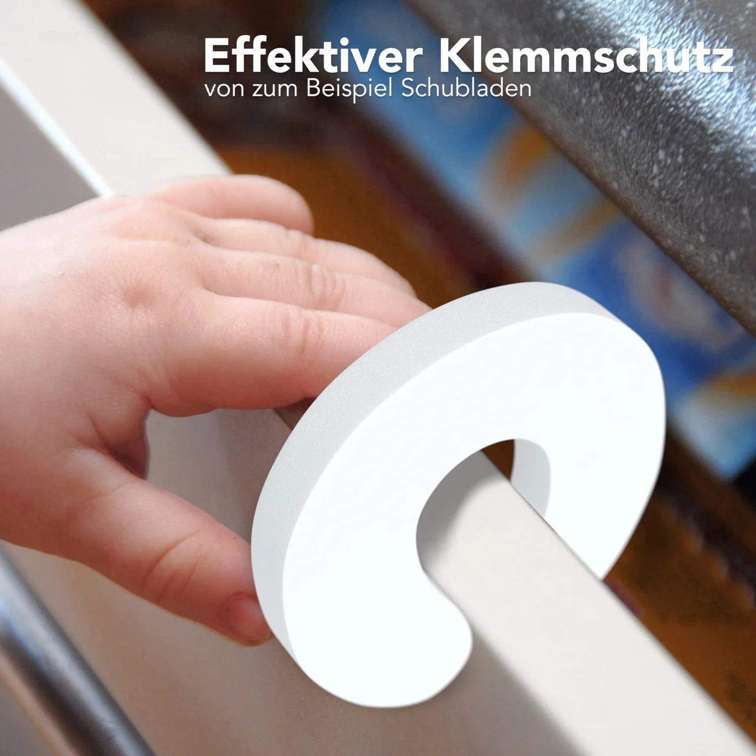 EAZY CASE 6X Fingerklemmschutz Türstopper Weiß 6er Set Schaumstoff