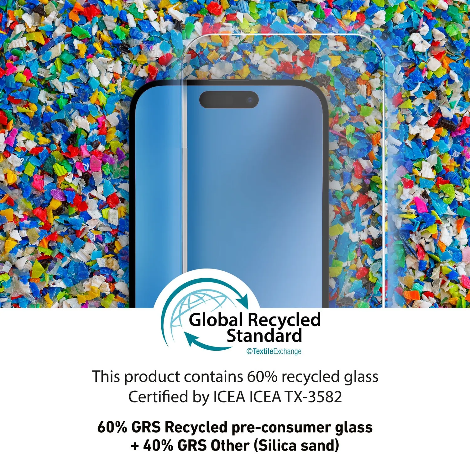 SBS Clear Glass iPhone 15 Plus Panzerglas recycelt
