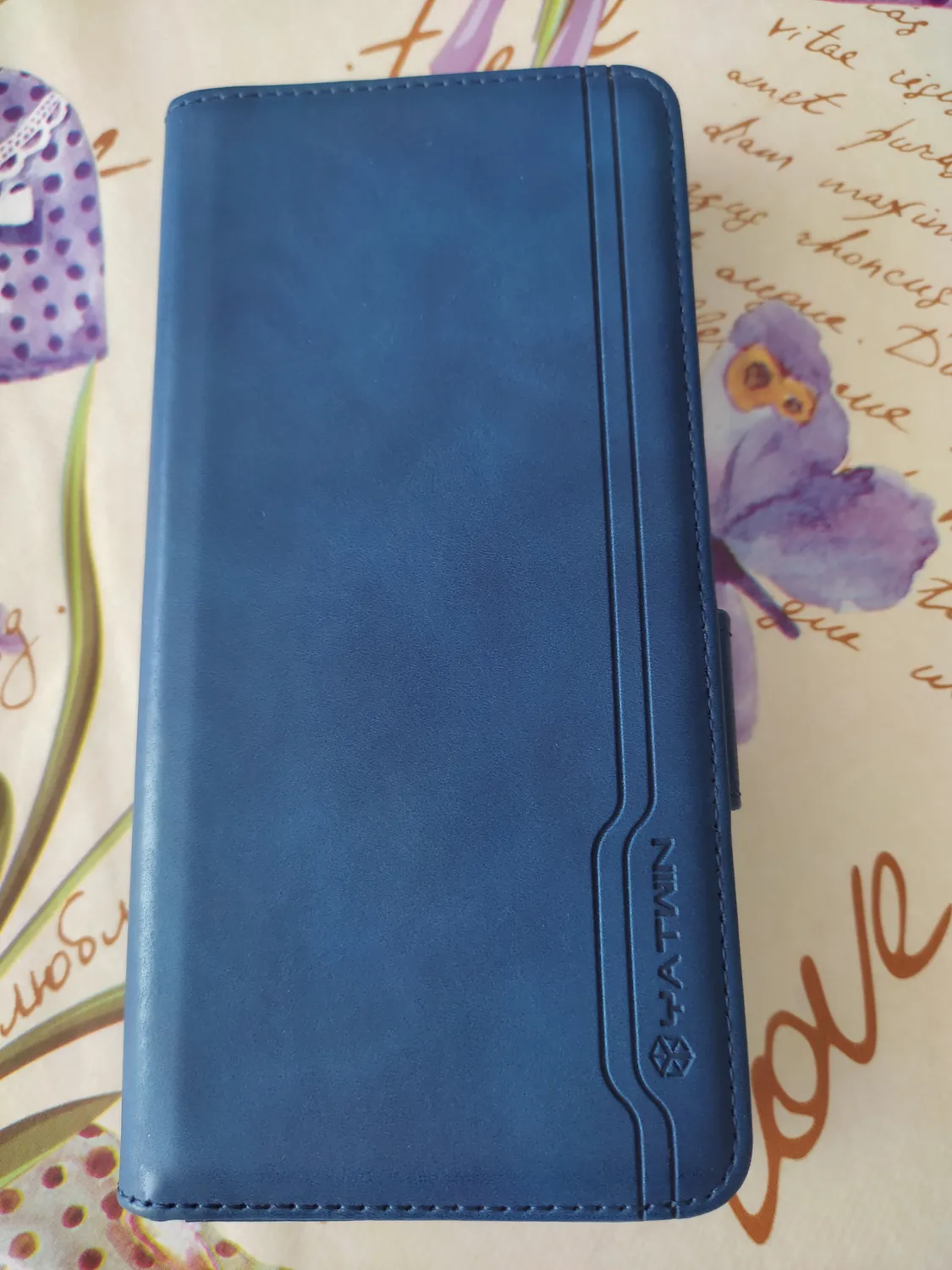 YATWIN Xiaomi Redmi Note 8T Klapphülle Blau Leder RFID