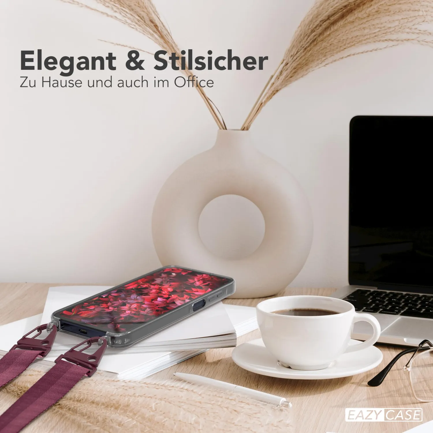 EAZY CASE Galaxy A15 Hülle mit Band Breit Beere