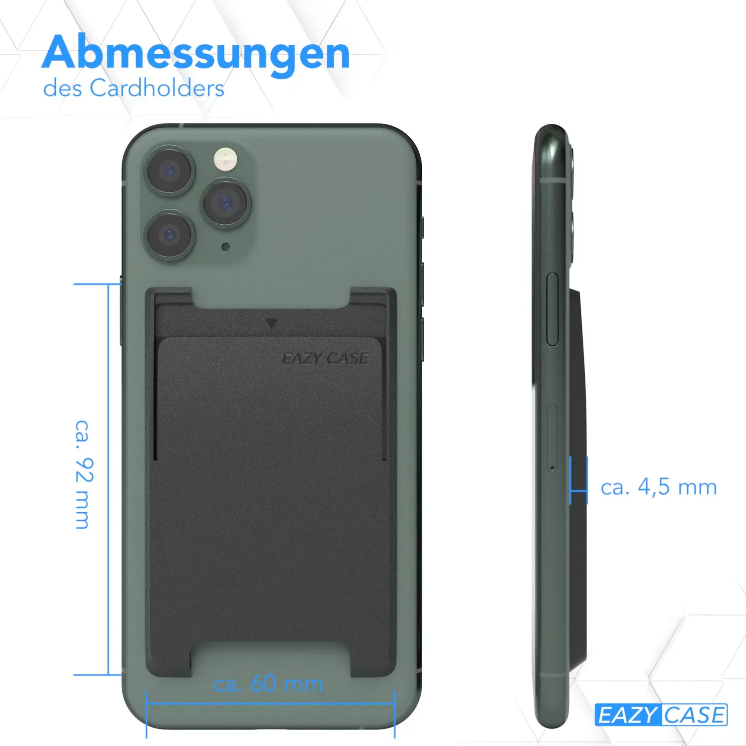 EAZY CASE Kartenhalter Schwarz selbstklebend für 2 Karten