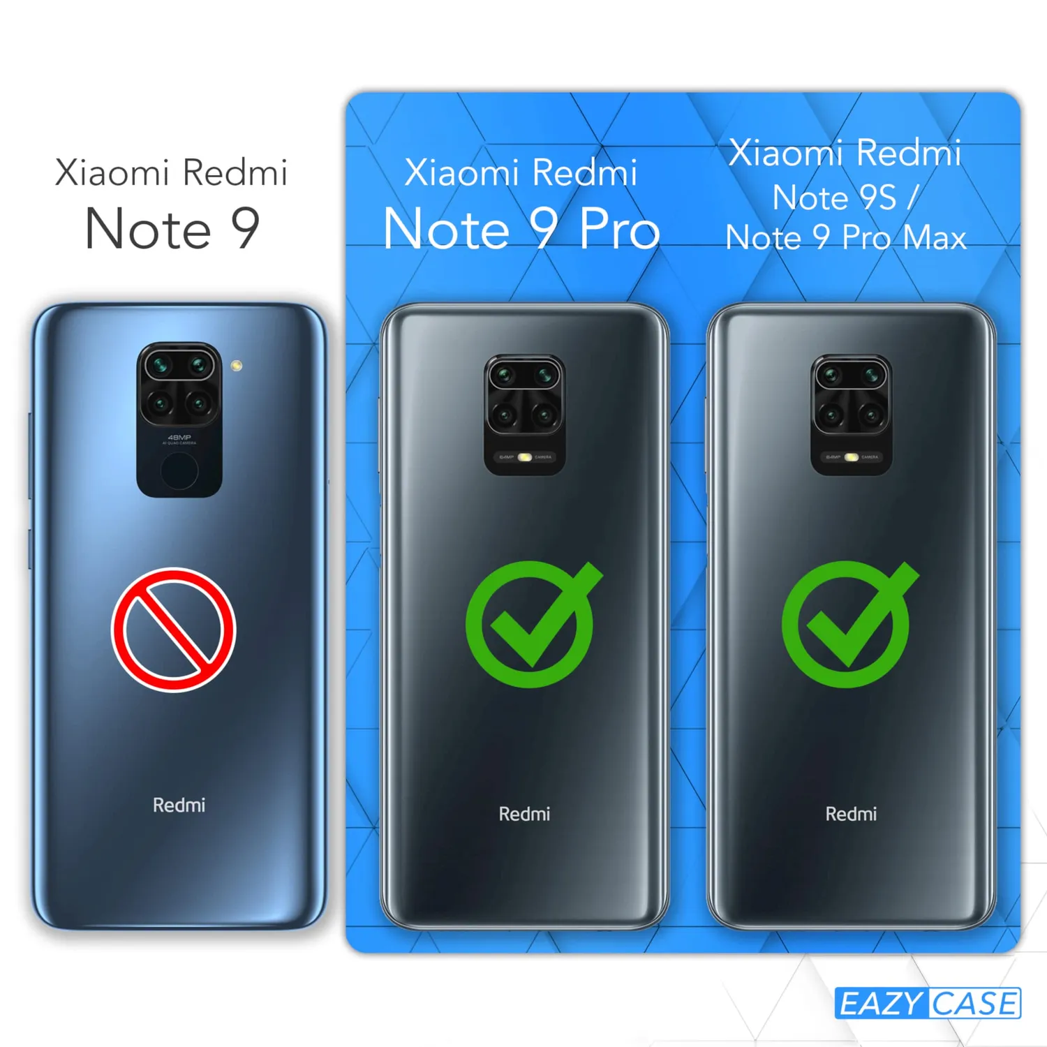 EAZY CASE Redmi Note 9S 9 Pro Max Handykette Navy Camouflage mit Band