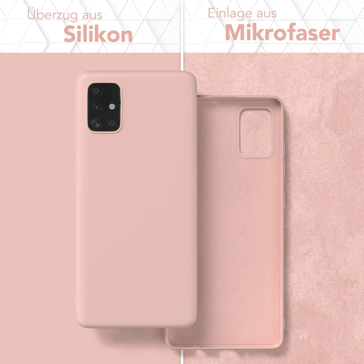 EAZY CASE Galaxy A51 Silikonhülle Alt Rosa matt