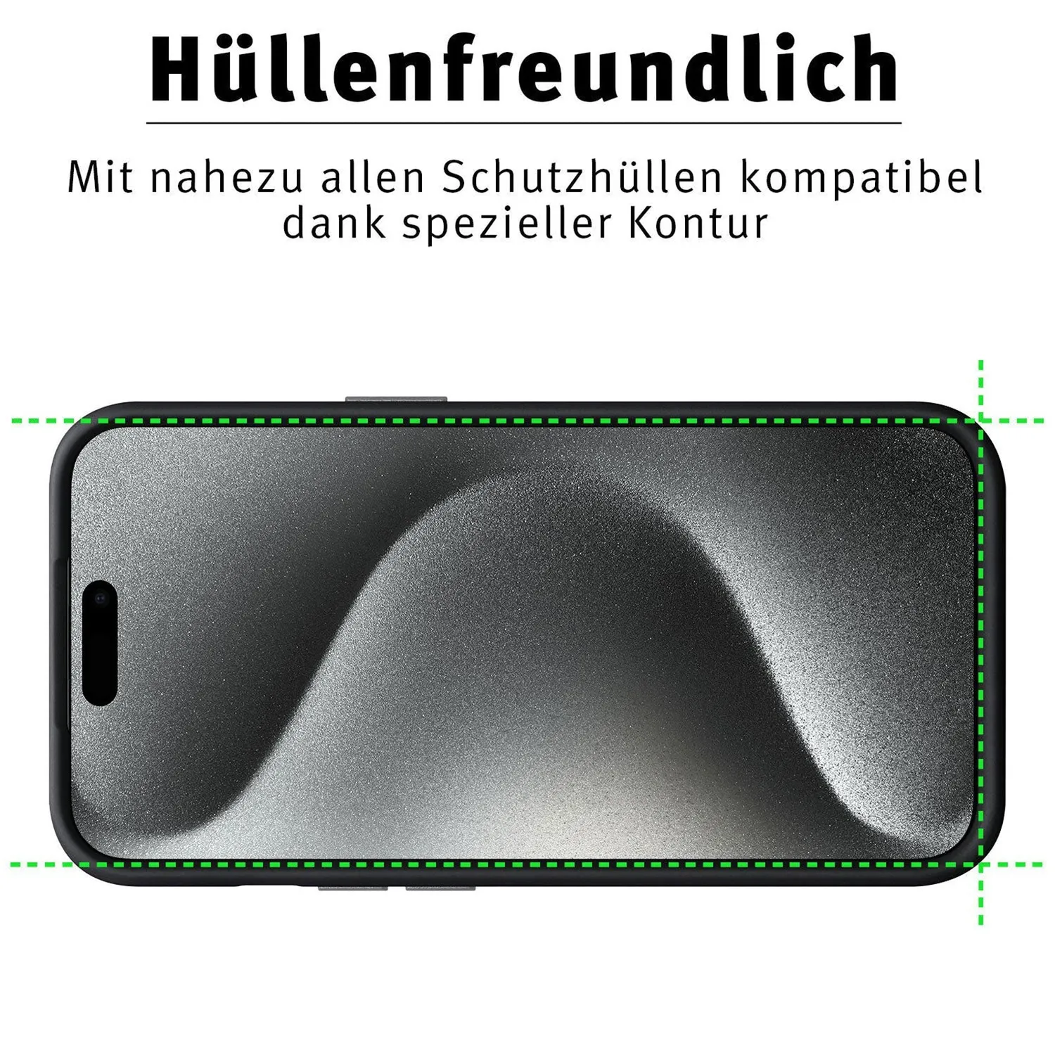 arktis Full Cover iPhone 15 Pro Panzerglas 2er Set 9H