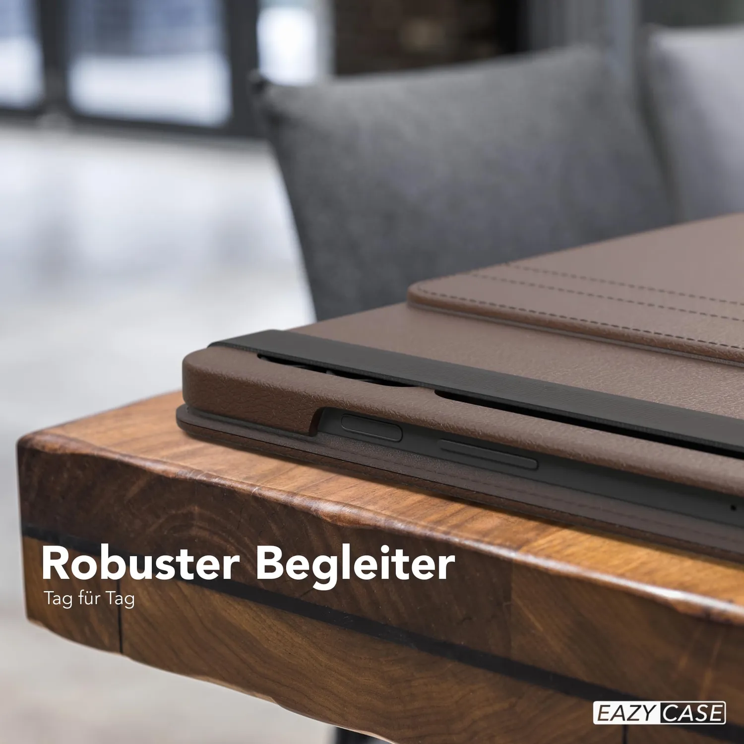 EAZY CASE Tab S10 Plus Tablethülle 360° Braun Kunstleder