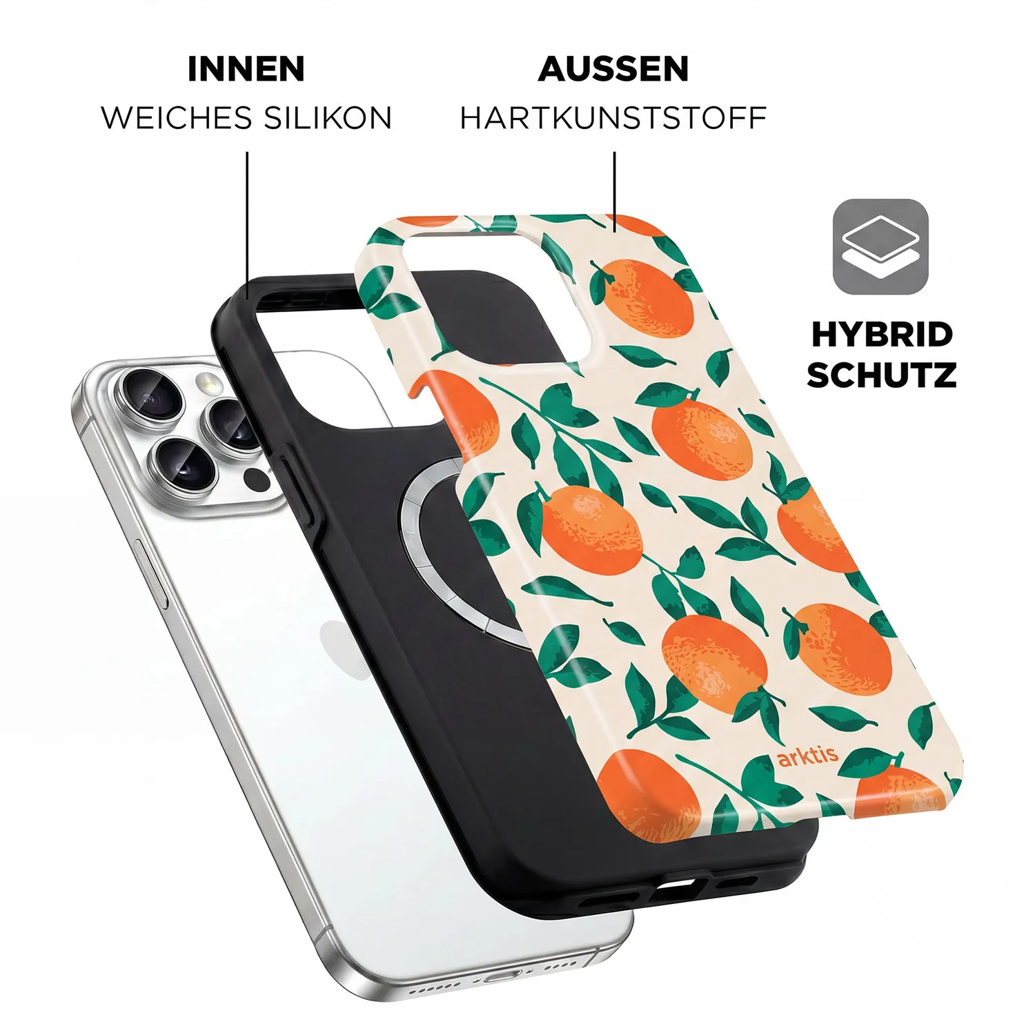 arktis Orange Tree iPhone 14 Pro Hülle MagSafe Print