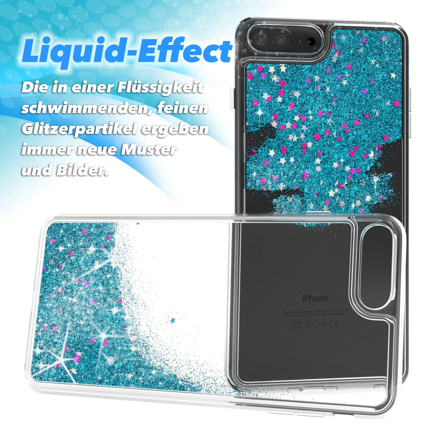 EAZY CASE iPhone 7 Plus / 8 Plus Hülle Liquid Blau