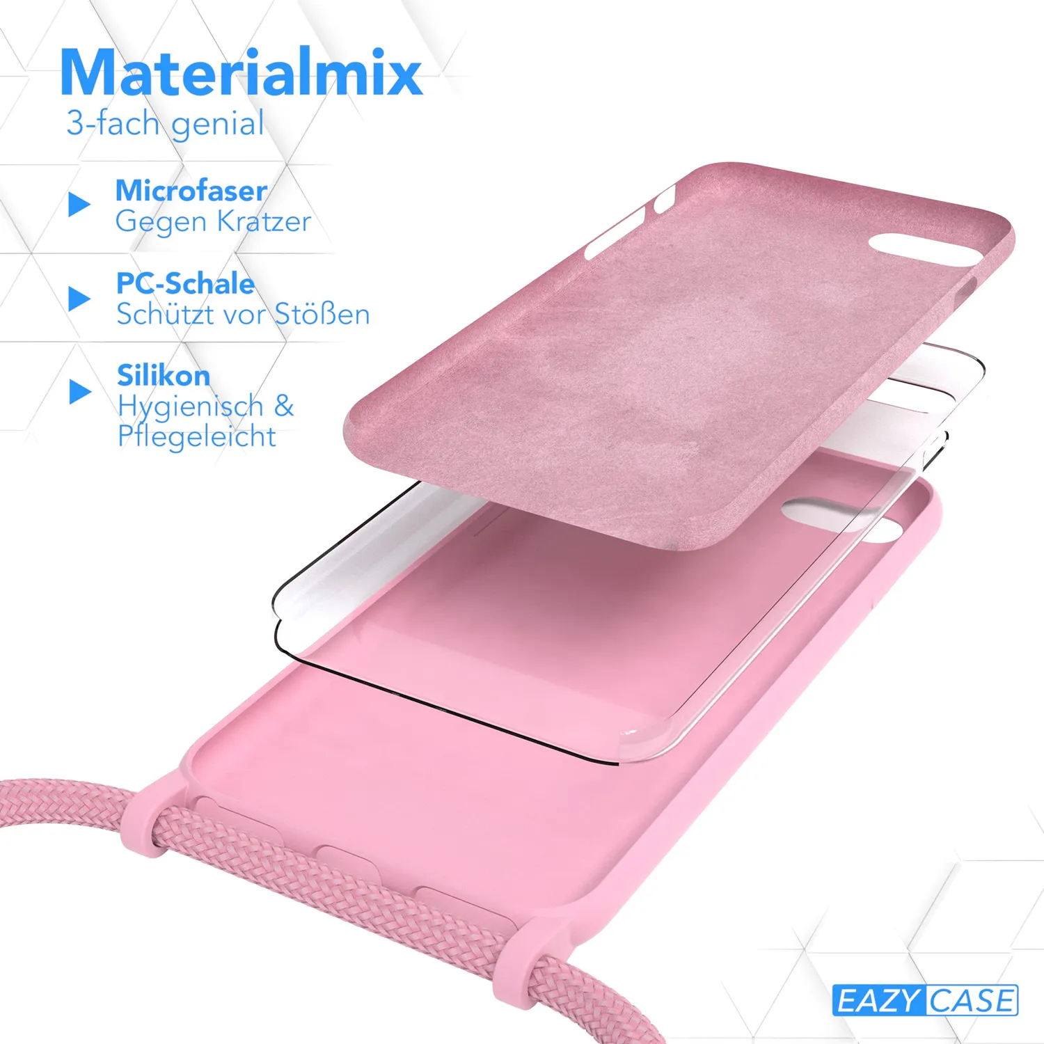 EAZY CASE iPhone SE 2022 Silikon Handykette Pink Premium