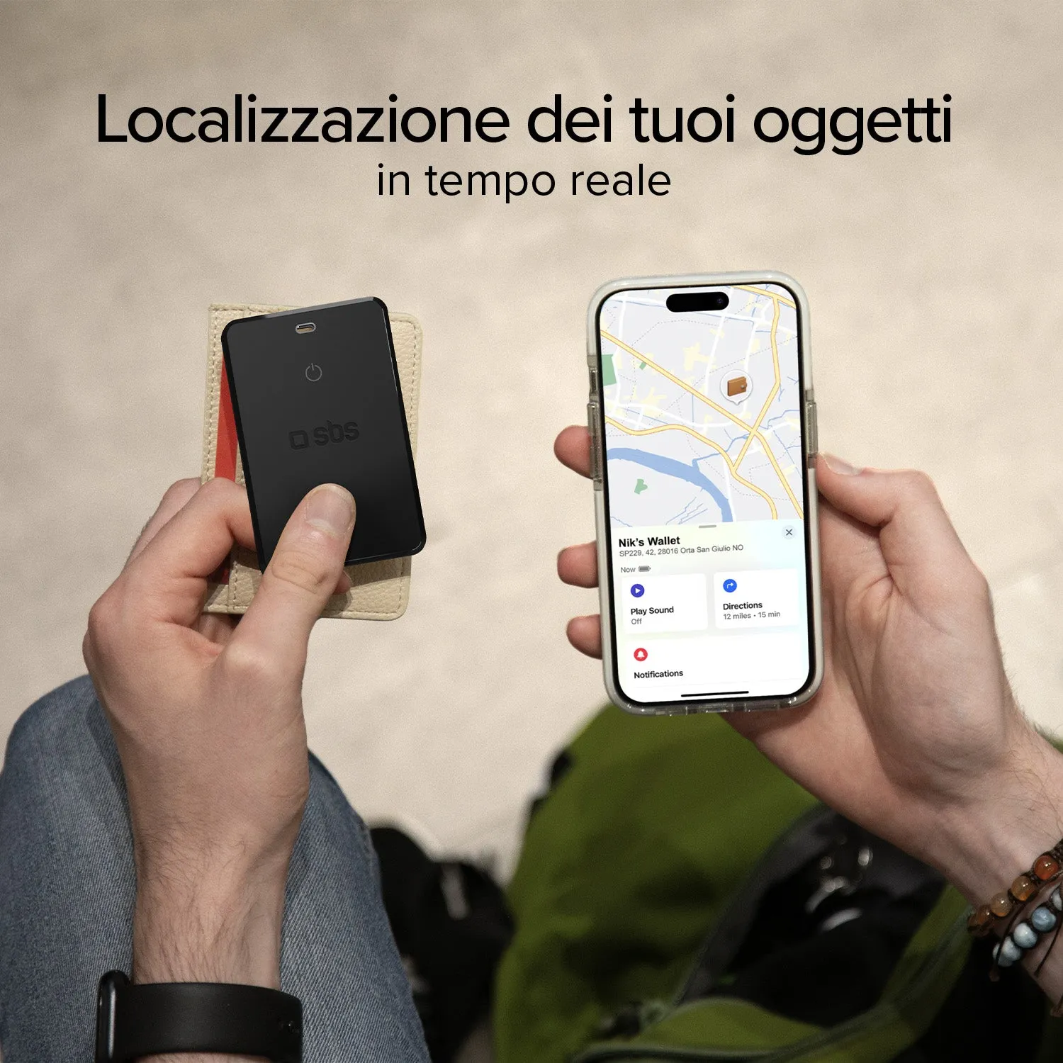 SBS Track My Card Apple Find My Tracker mit Akku