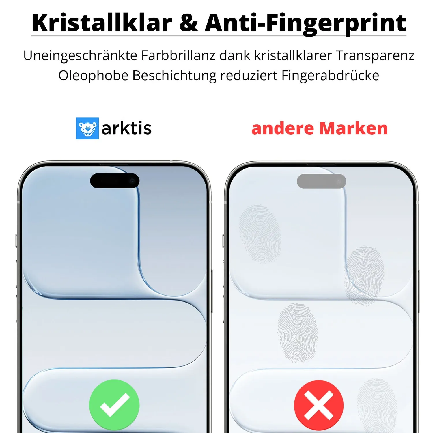 arktis iPhone Air Panzerglas Schutzfolie 2 Stück blasenfrei