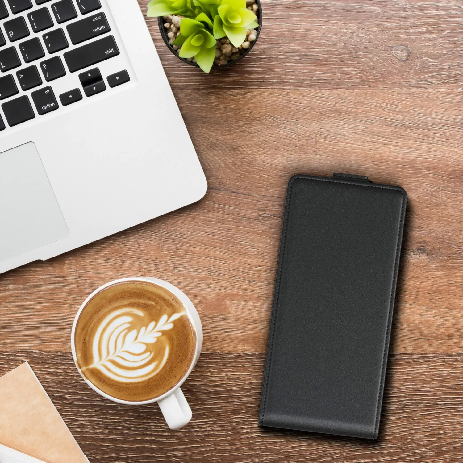 EAZY CASE Redmi Note 9S Klapphülle Schwarz Kunstleder