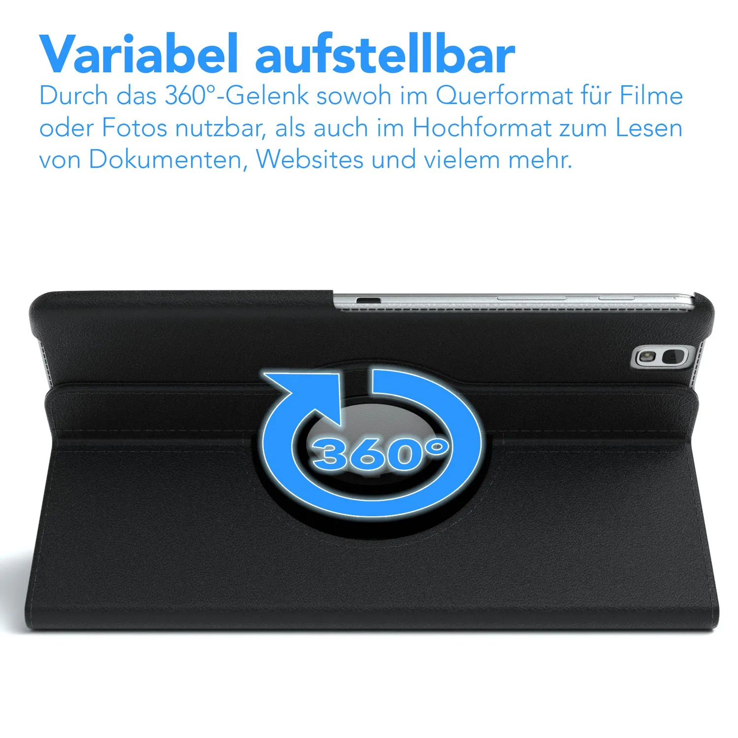 EAZY CASE Galaxy Tab Pro 8.4 Tablethülle 360° Schwarz Leder
