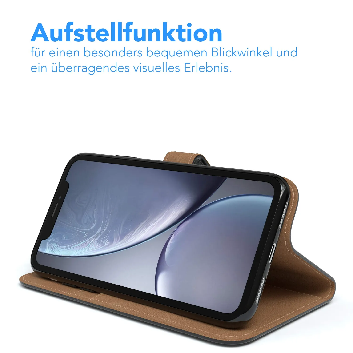 EAZY CASE iPhone XR Klapphülle Book Schwarz Kartenfach