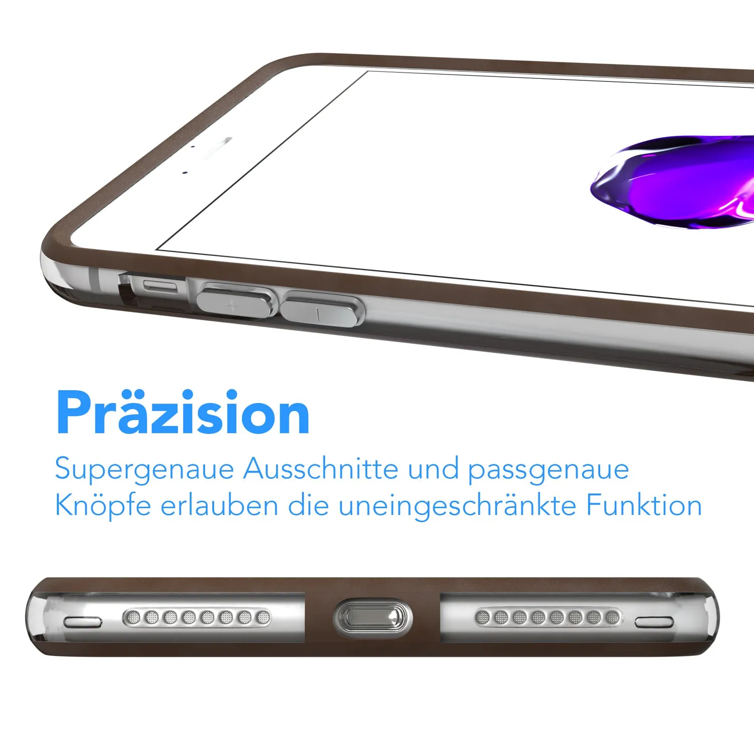 EAZY CASE Bumper für iPhone 7 Plus / 8 Plus Braun