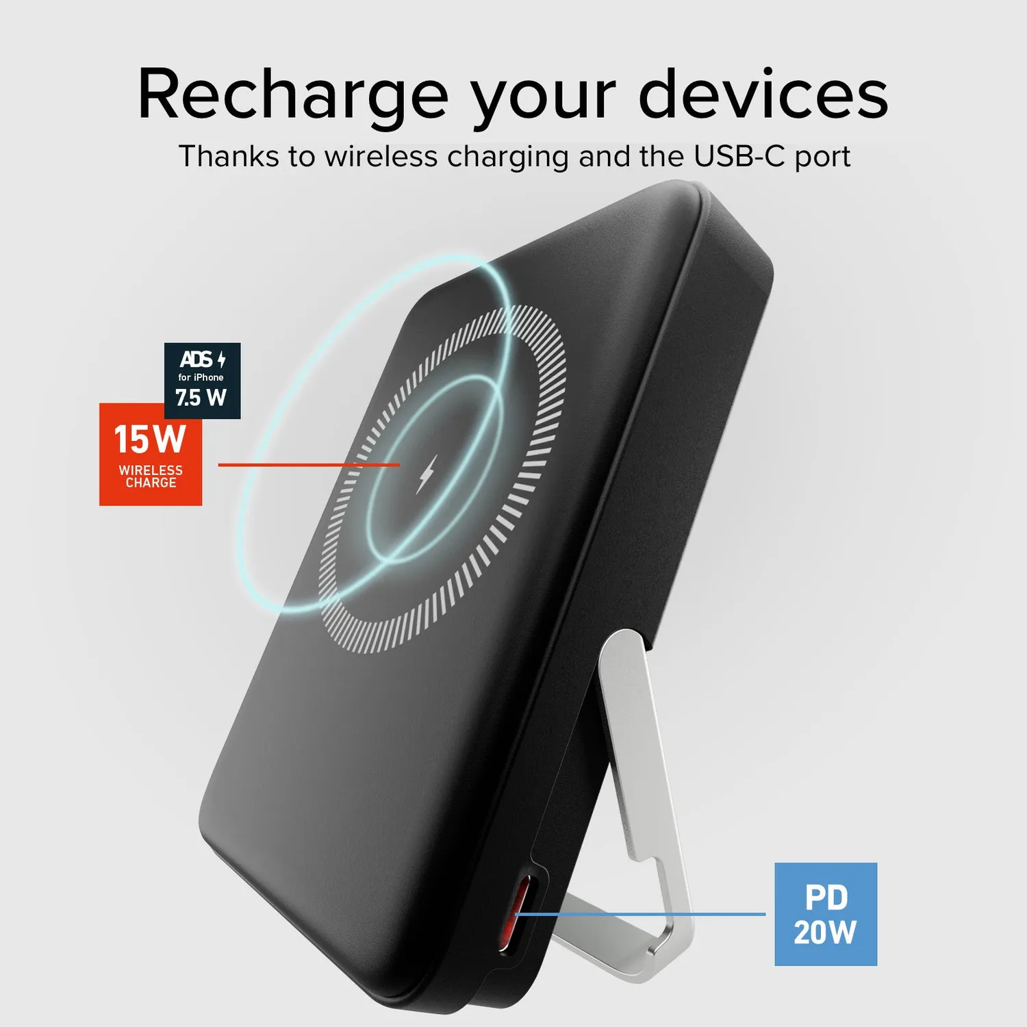 SBS Wireless Powerbank 10000 mAh MagSafe Stand Display
