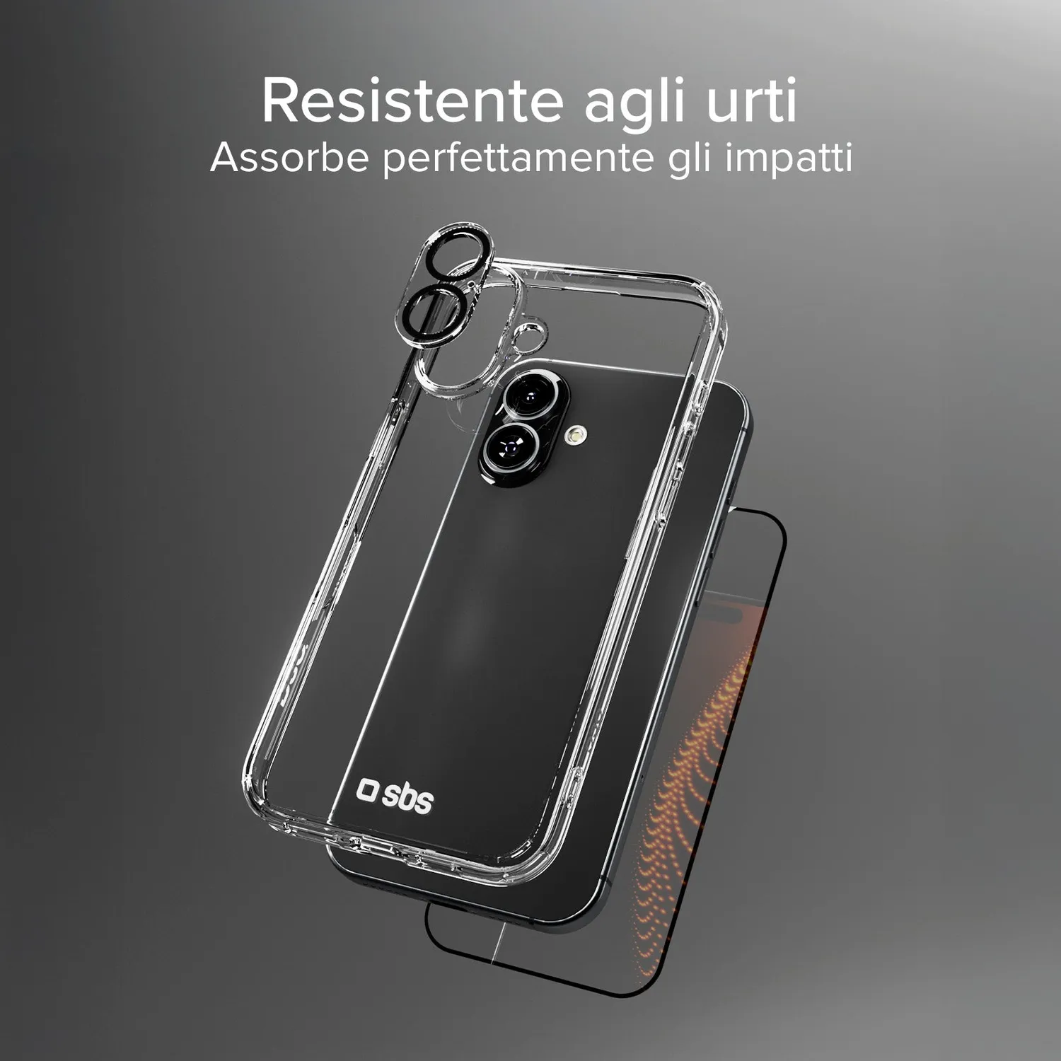 SBS D3O iPhone 16 Schutz-Set Hülle + Glas transparent