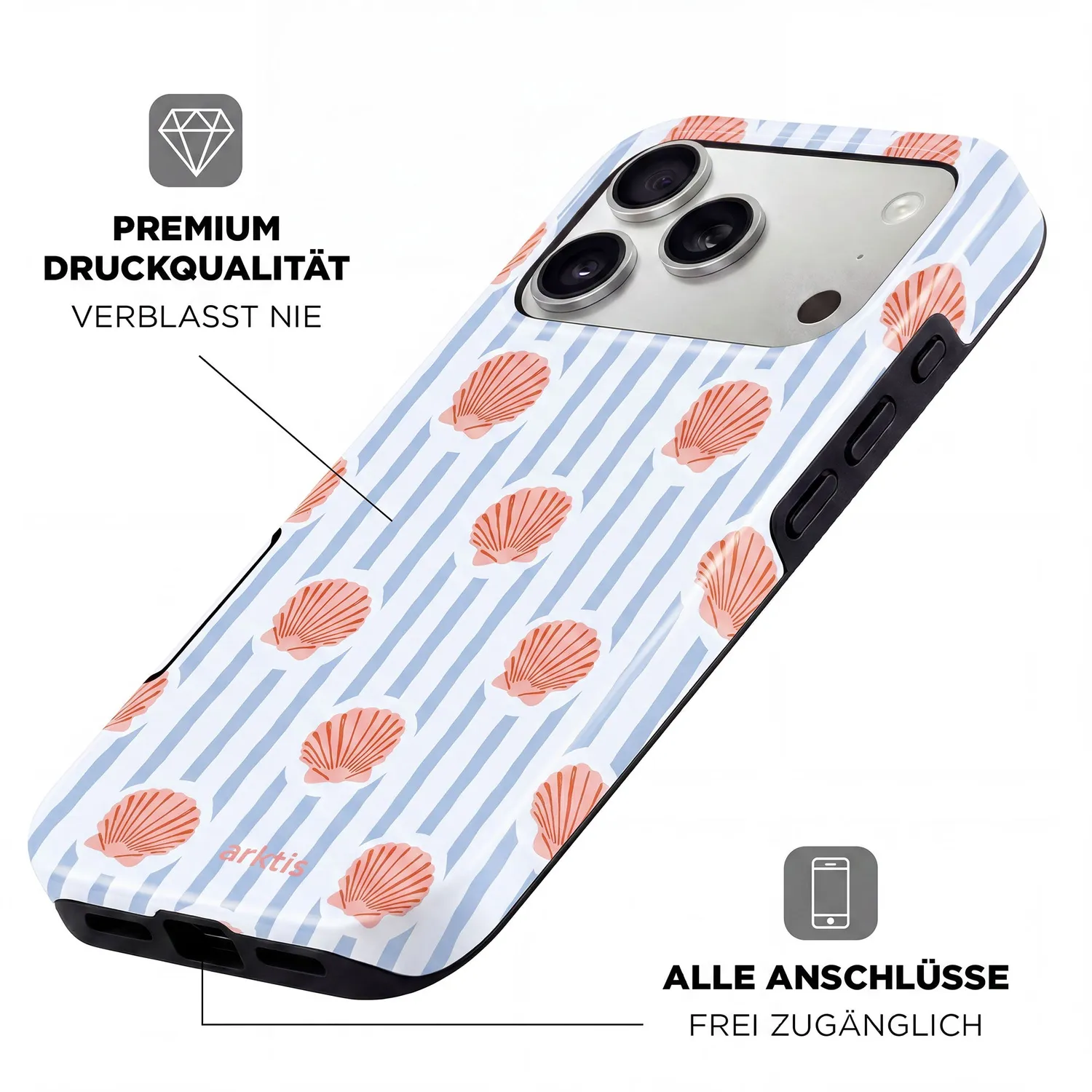 arktis iPhone 15 Pro Hülle Seashell MagSafe