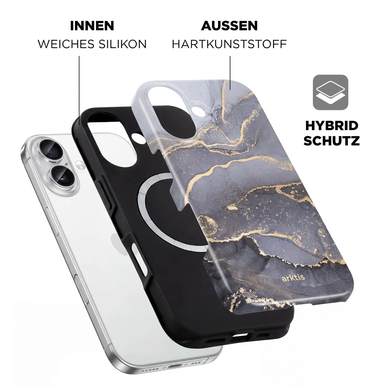 arktis Dusty Marble iPhone 16 Hülle Marble MagSafe