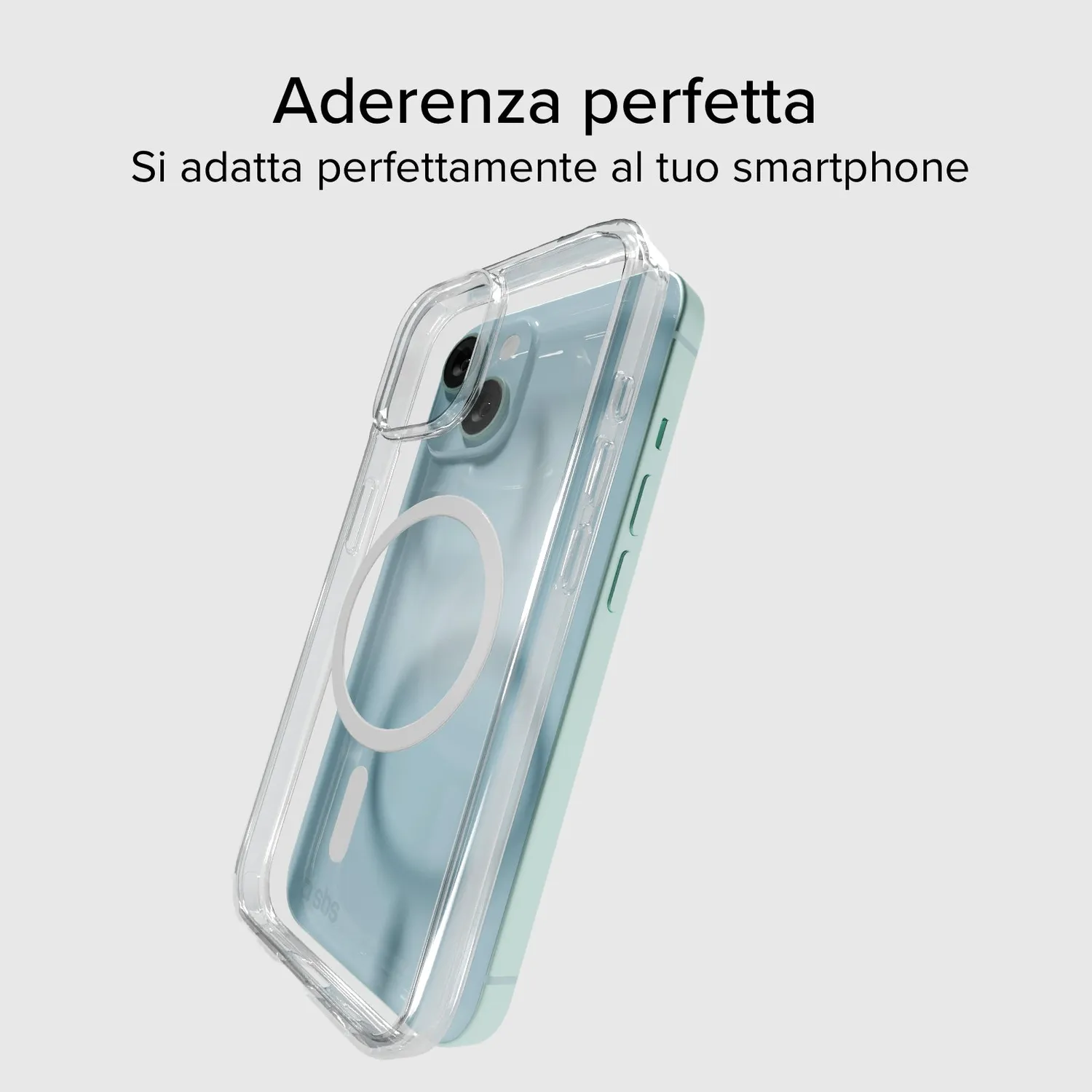SBS Light Mag iPhone 14 13 Hülle transparent MagSafe