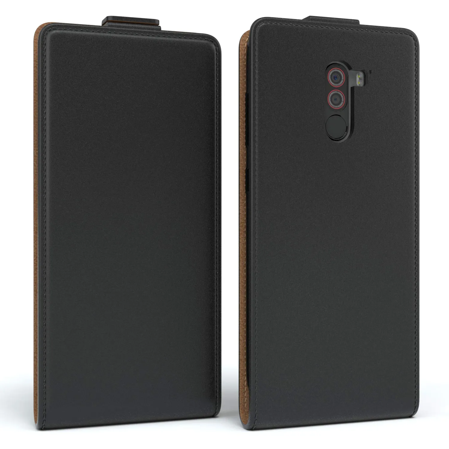 EAZY CASE Pocophone F1 Klapphülle Schwarz Kunstleder