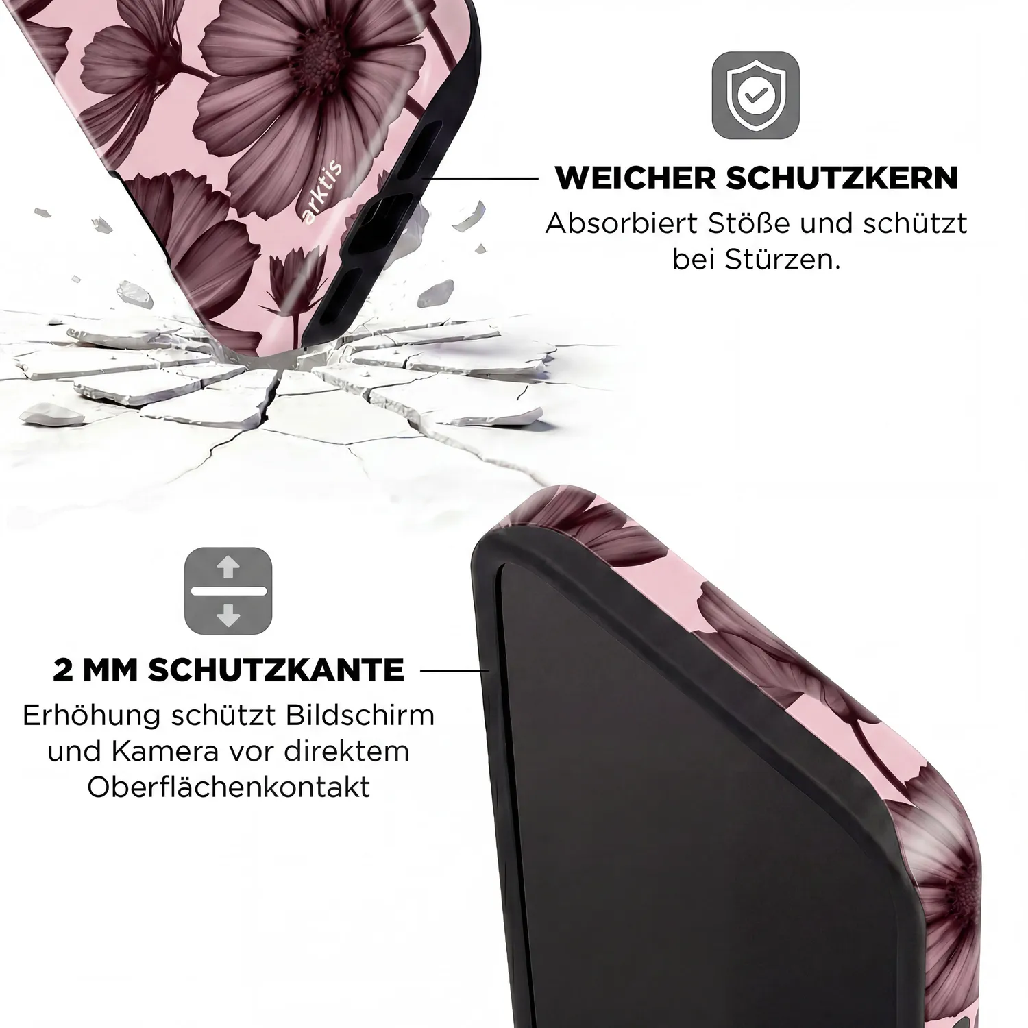 arktis Bloom iPhone 14 Hülle mit MagSafe Print