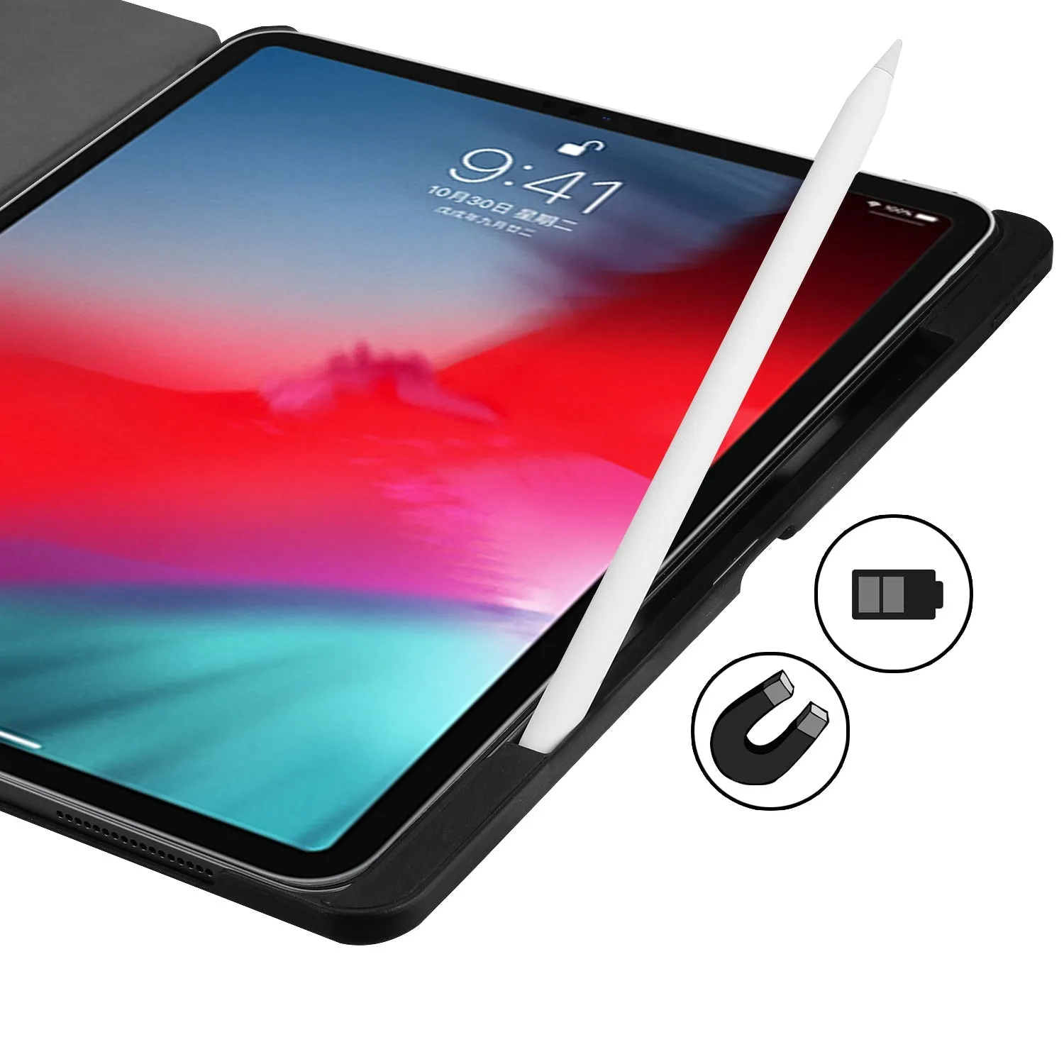 arktis PREMIUM SmartCase iPad Air 13" Hülle Schwarz Pencilfach
