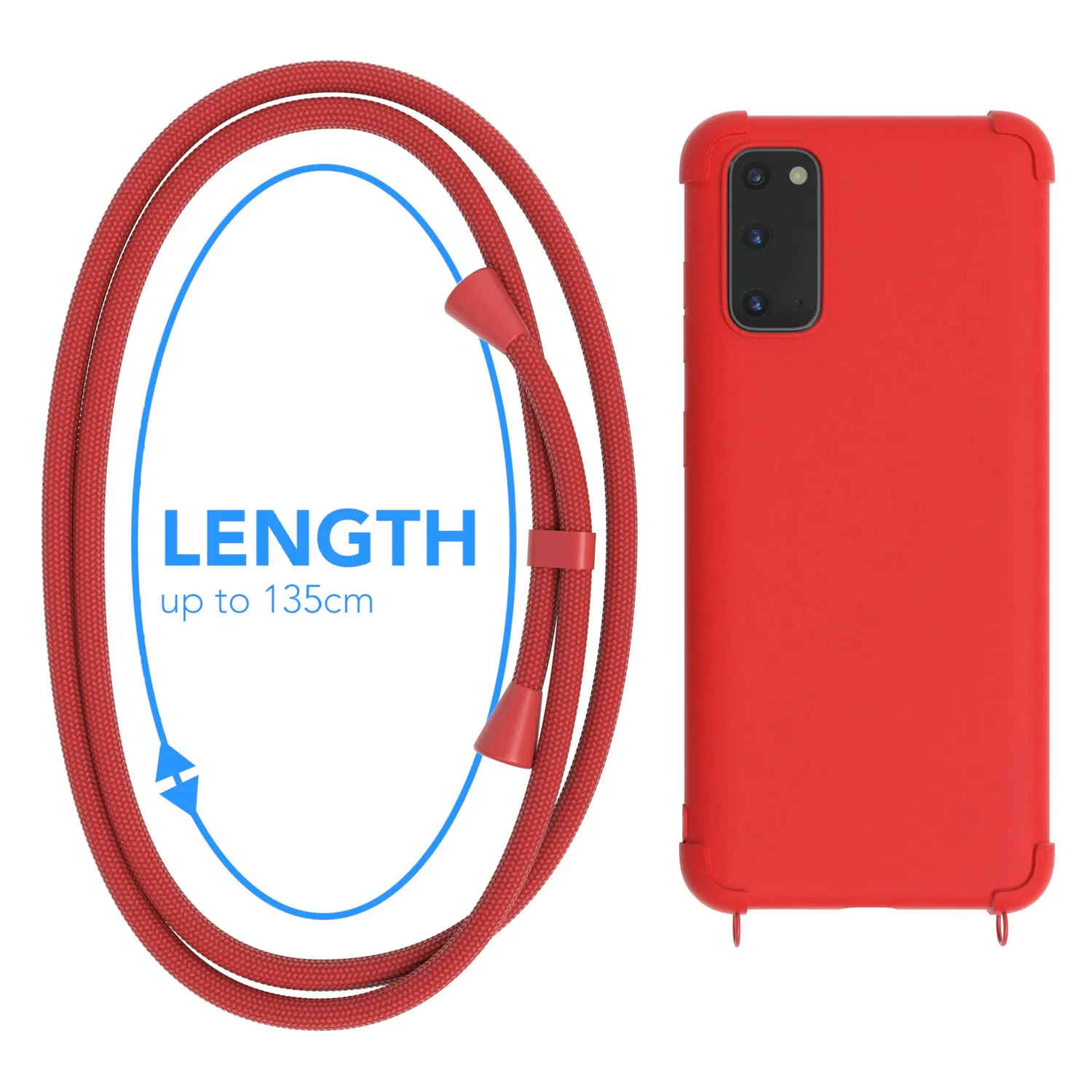 EAZY CASE Classic Galaxy S20 Handykette Rot mit Band