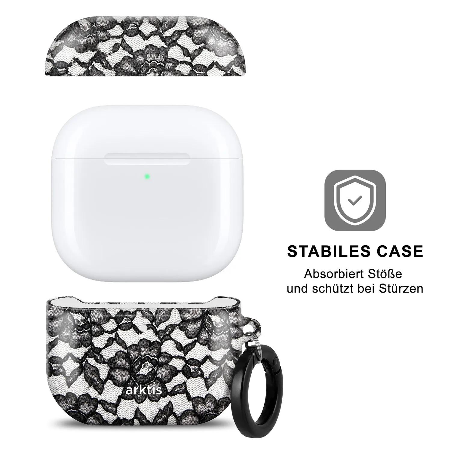 arktis AirPods 4 Hülle Dark Rose Qi-Laden