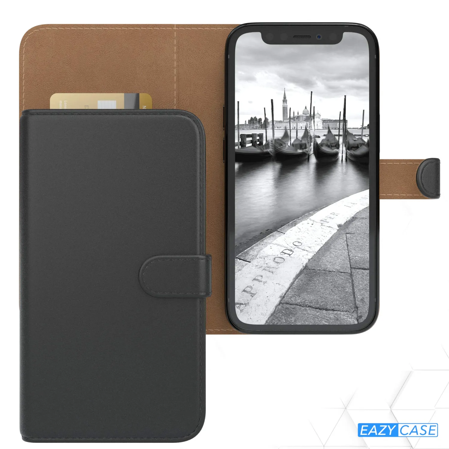 EAZY CASE iPhone 12 Mini Klapphülle Schwarz