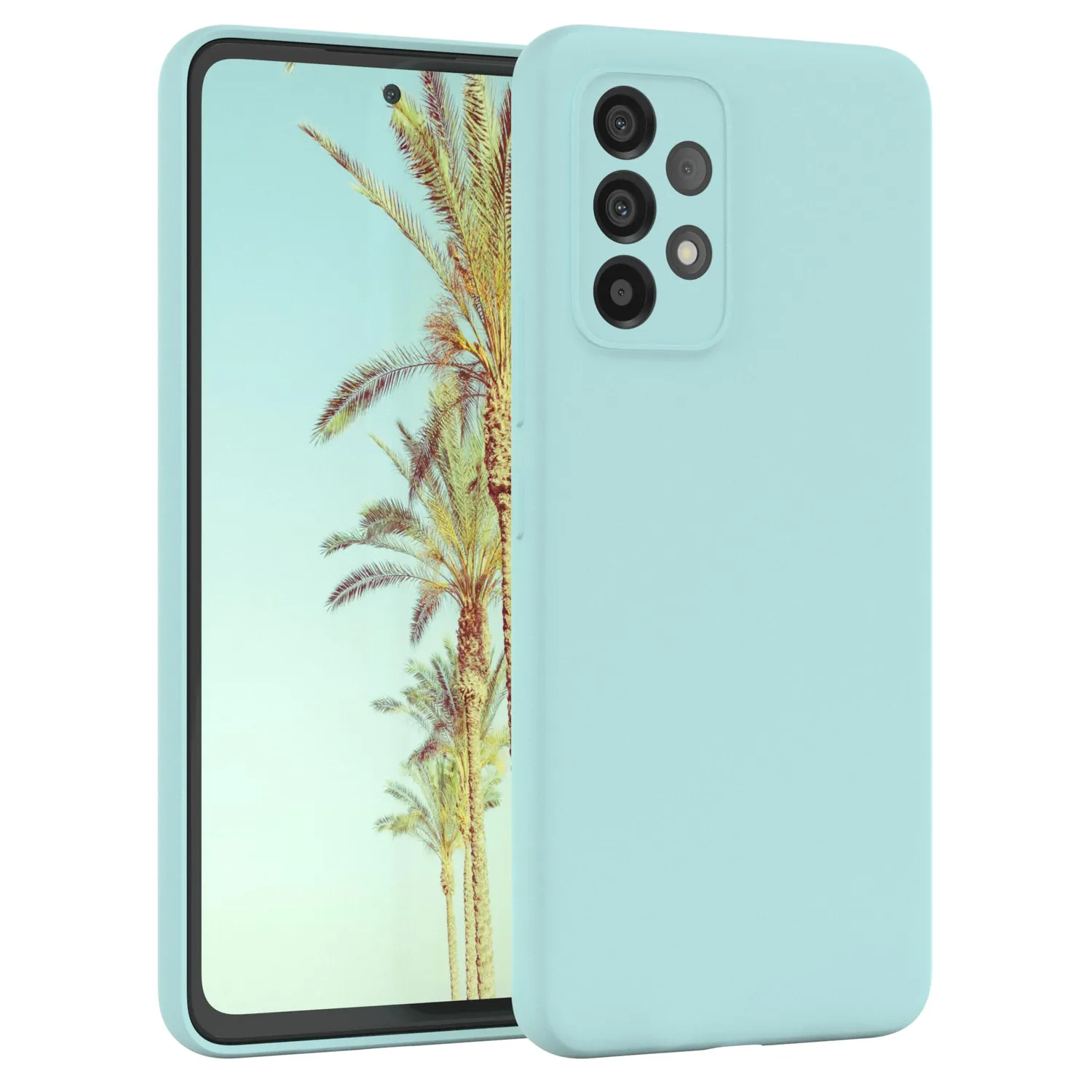 EAZY CASE Premium Silikon Galaxy A13 4G Handyhülle Dunkelgrau
