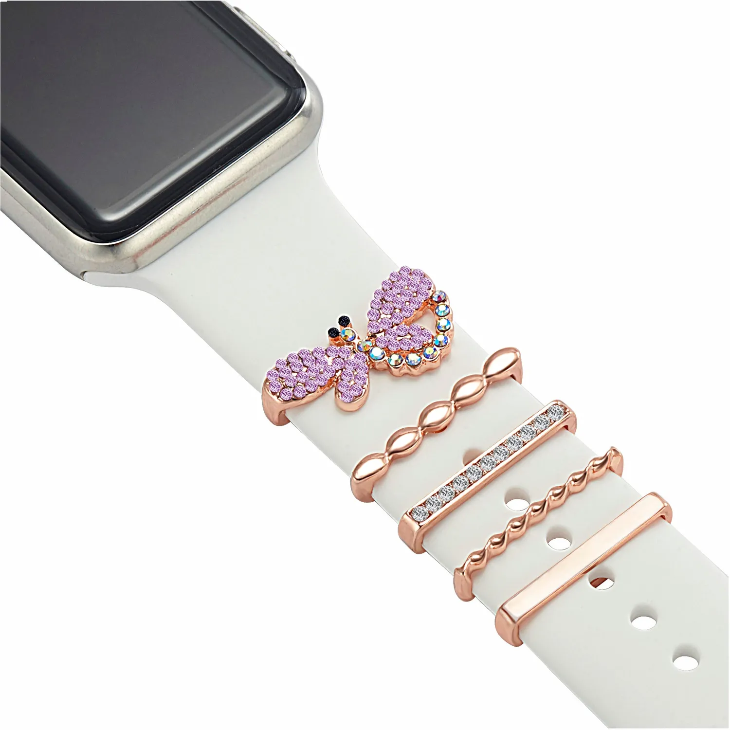 arktisband Apple Watch Charms Violett Butterfly Gold