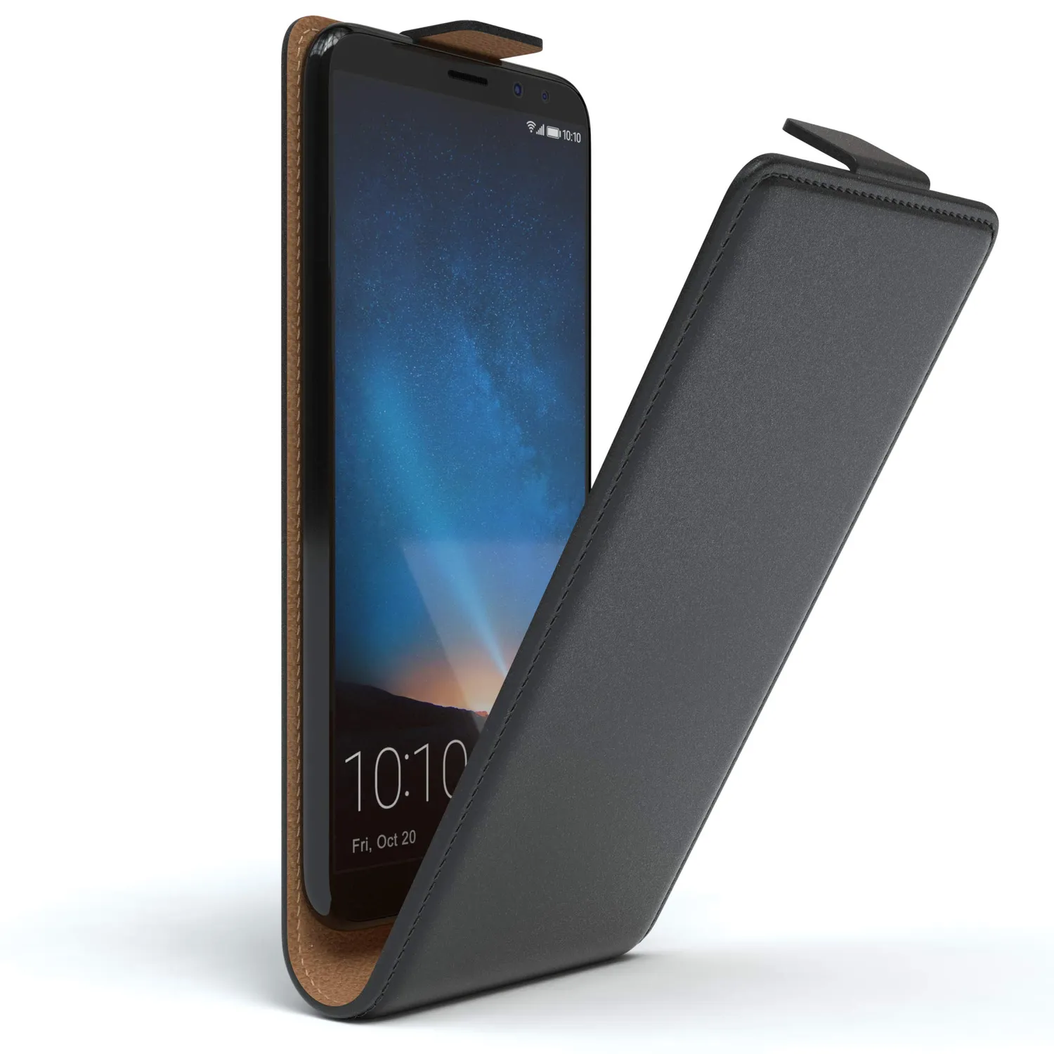 EAZY CASE Huawei Mate 10 Lite Handytasche Book Schwarz Leder