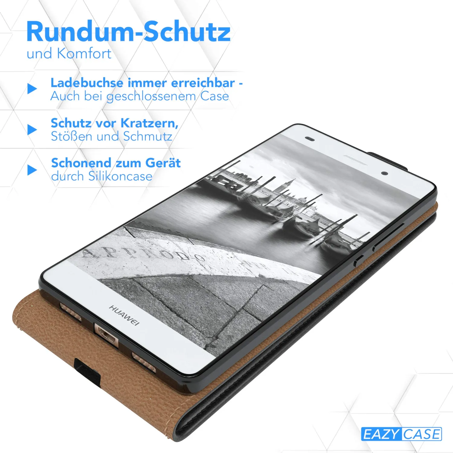 EAZY CASE Huawei P8 Lite 2015 Klapphülle Schwarz